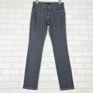 Prana Gray Denim Jeans Womens Size‎ 6 Slim Fit Low Rise Contrast Stitch